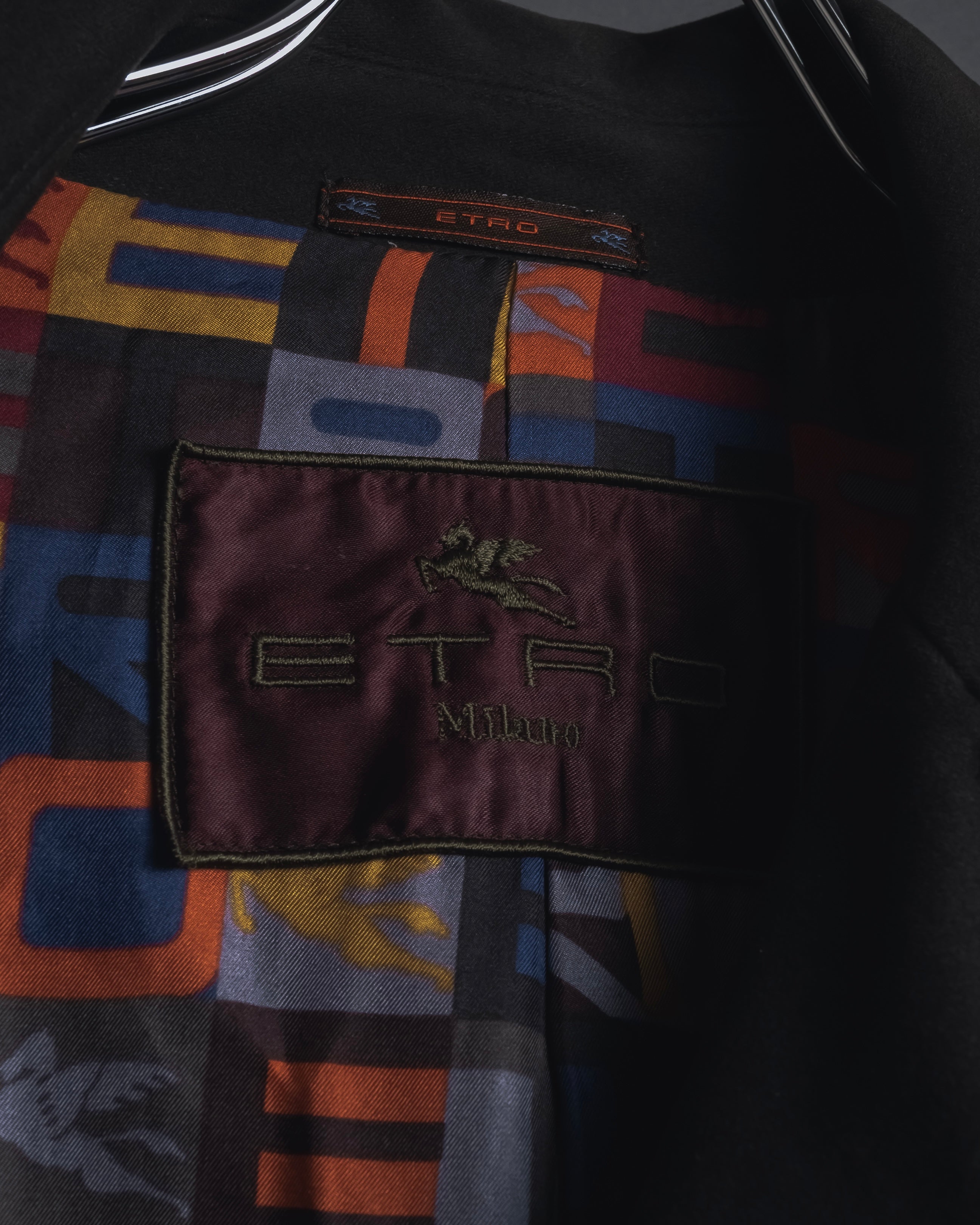 "ETRO" 08AW graphic-lined double-breasted coat