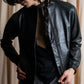 "PAUL SMITH" 100% sheep skin no collar leather jacket