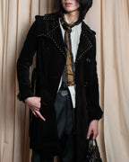 "Saint Laurent" 19AW gold studs design suede long coat