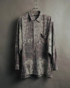 "Christian Dior" 80's-90's Draped rayon patterned shirt