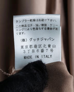 "GUCCI" Ecru beige glossy wide collar shirt