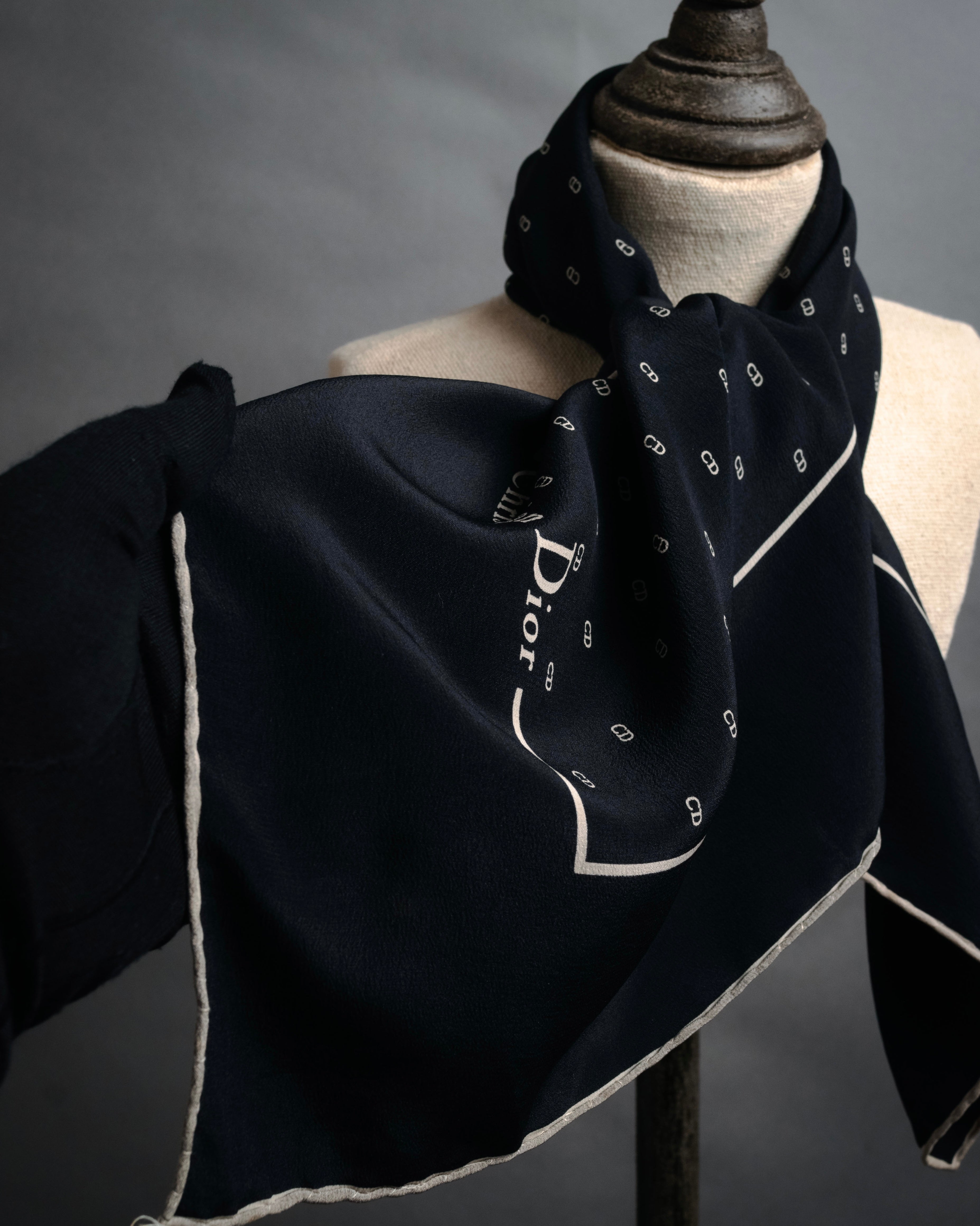 “Christian Dior” 90’s CD monogram silk scarf