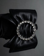 "GUCCI" Michele design ribbon crystal buckle pumps