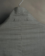 -SPECIAL- "Y's for men" 80's Double breasted houndstooth long jacket