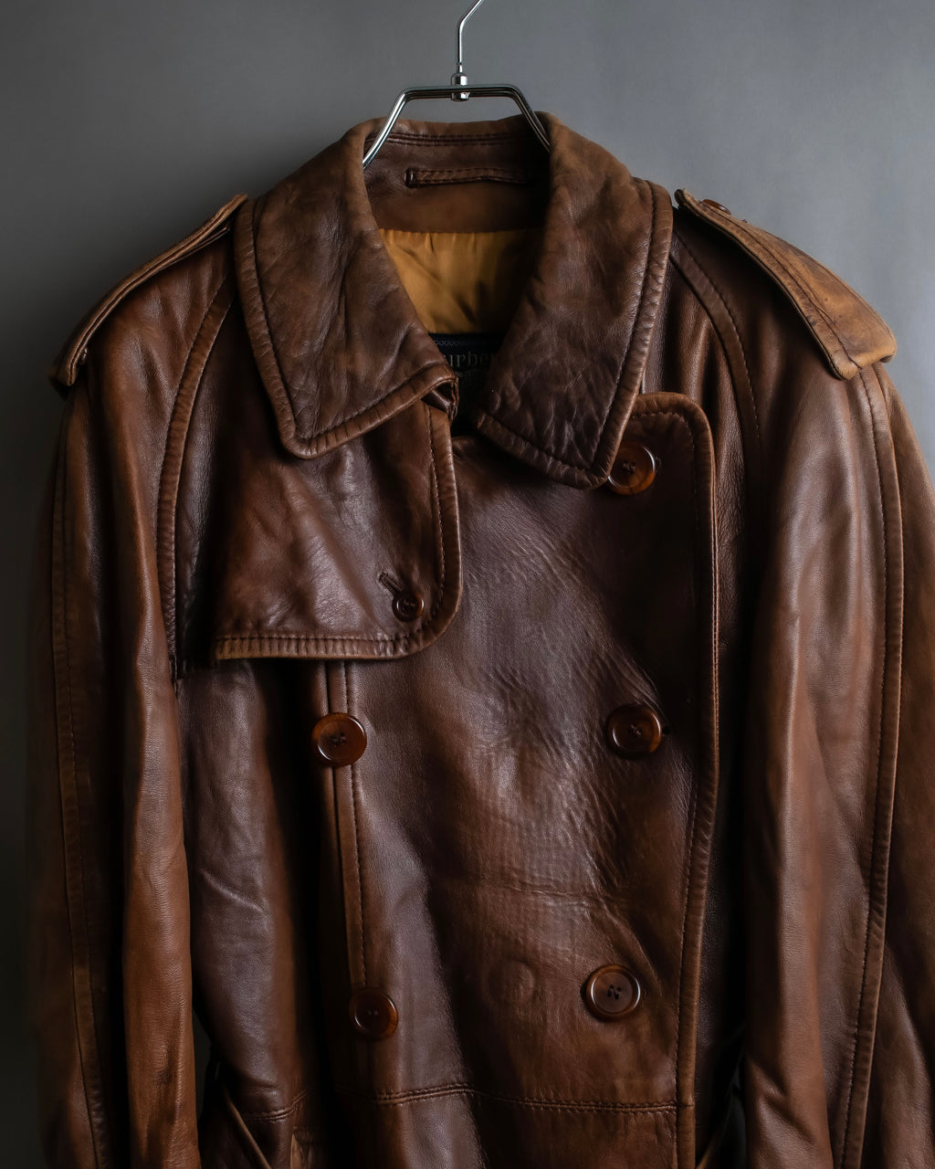 "Burberrys" Vintage-inspired leather oversized trench coat