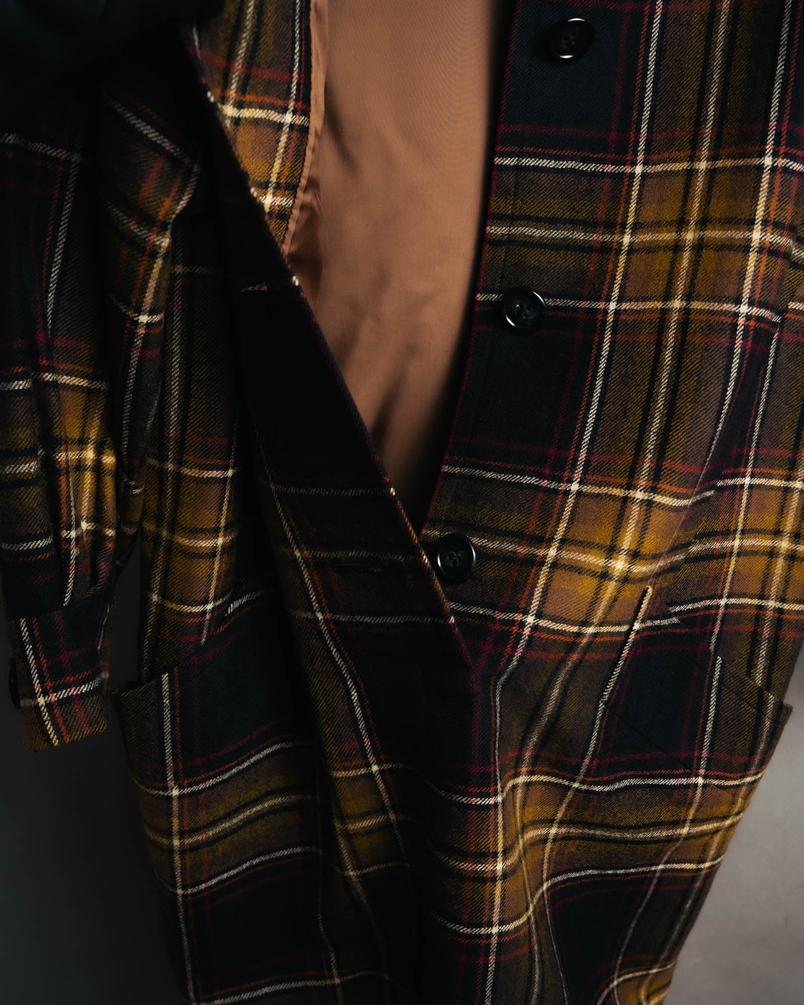 "Yves Saint Laurent" 80's-90's Plaid wool coat dress