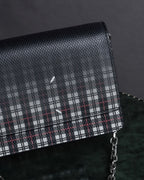 "MAISON MARGIELA" Check pattern gradient design chain shoulder leather wallet bag