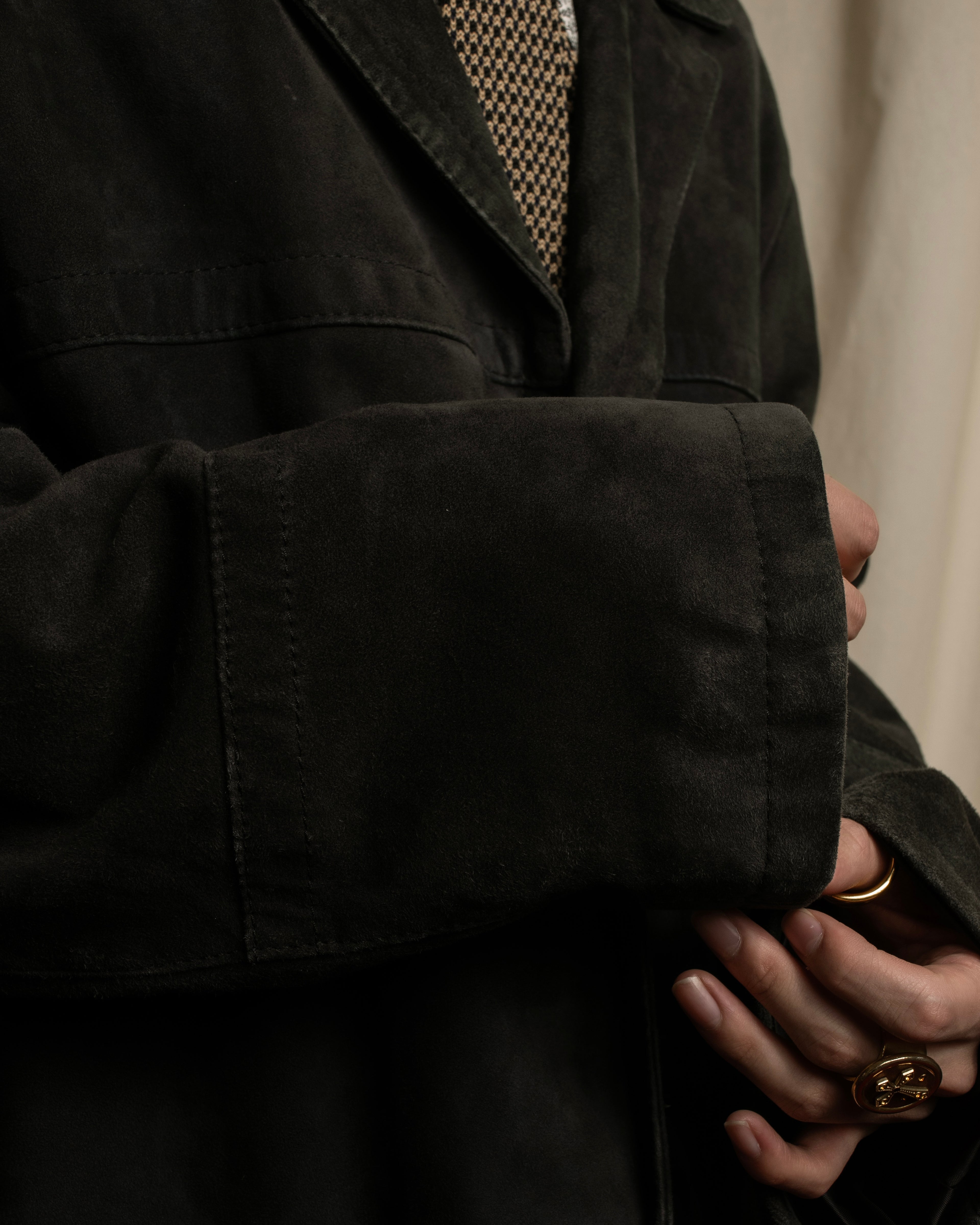 -SPECIAL- "GUCCI" 1998's-01's Tom Ford period beautiful faded suede long coat