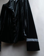 "ARMANI COLLEZIONI" Satin switched design velvet jacket