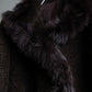 Vintage blue fox fur docking alpaca blend long coat