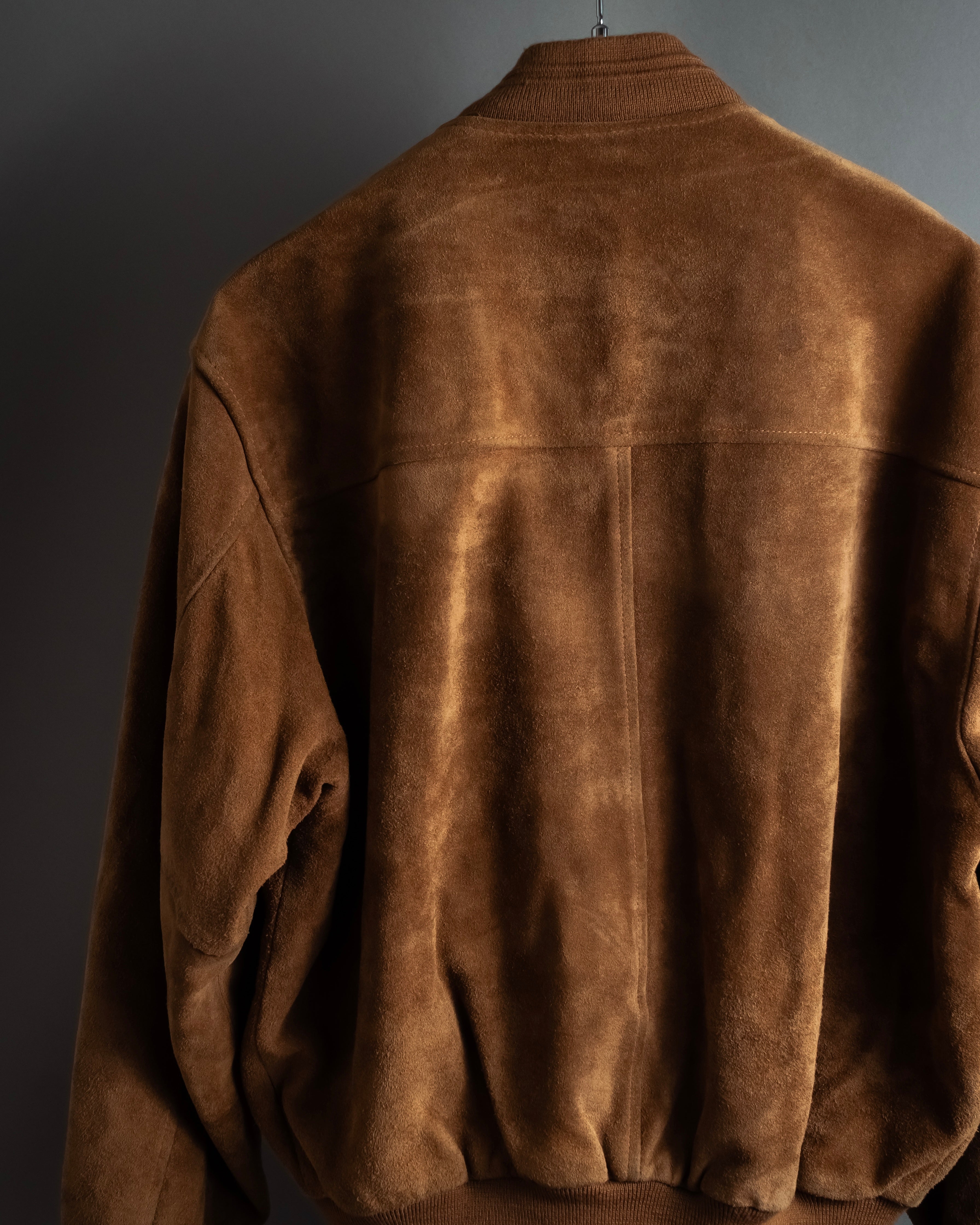 "SEAHOP" Ribbed design suede leather blouson