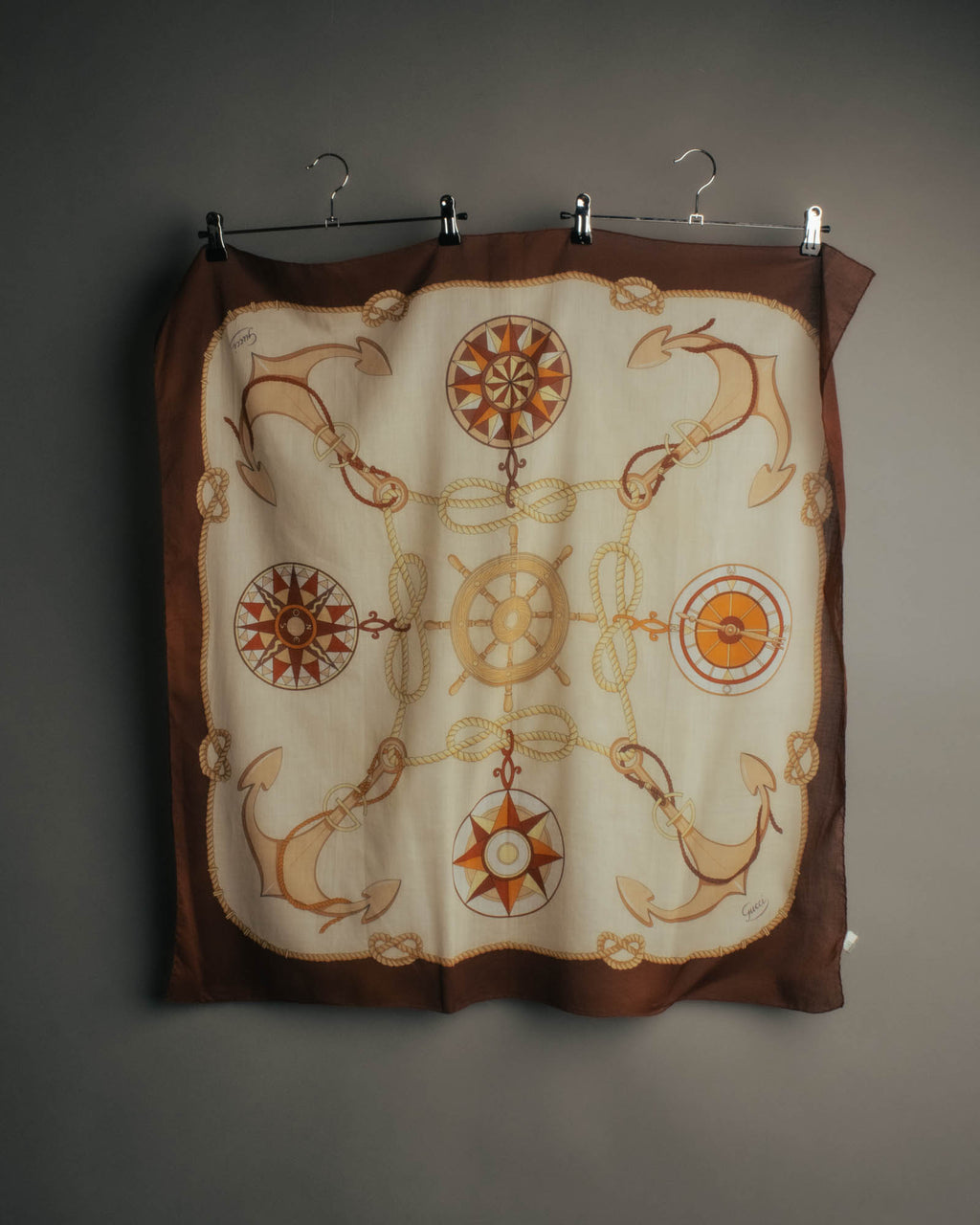 “GUCCI” 70’s-80’s nautical motif sheer scarf