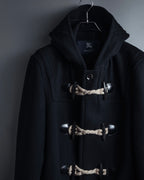 "BURBERRY" Classic detailing melton wool duffle coat