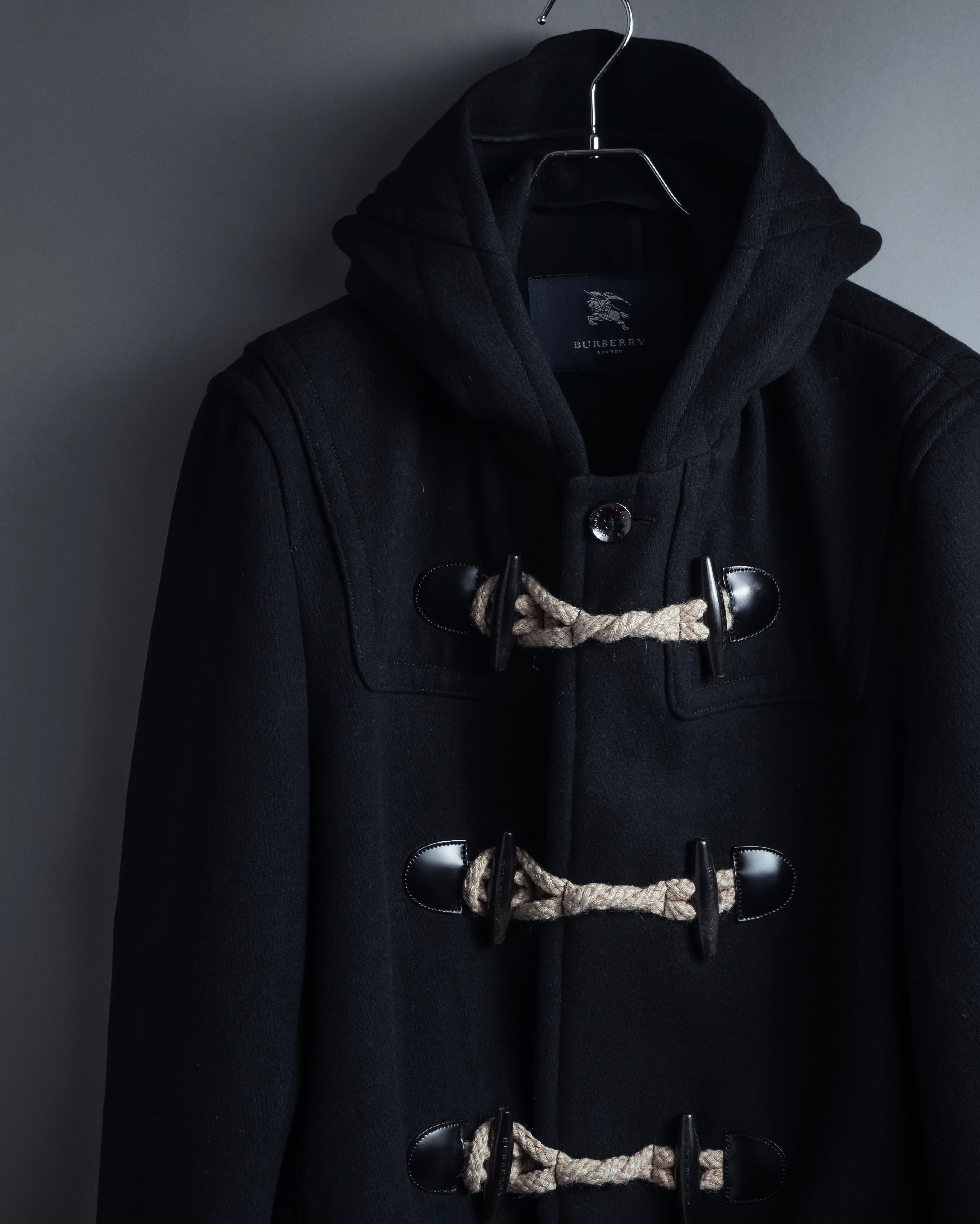 "BURBERRY" Classic detailing melton wool duffle coat