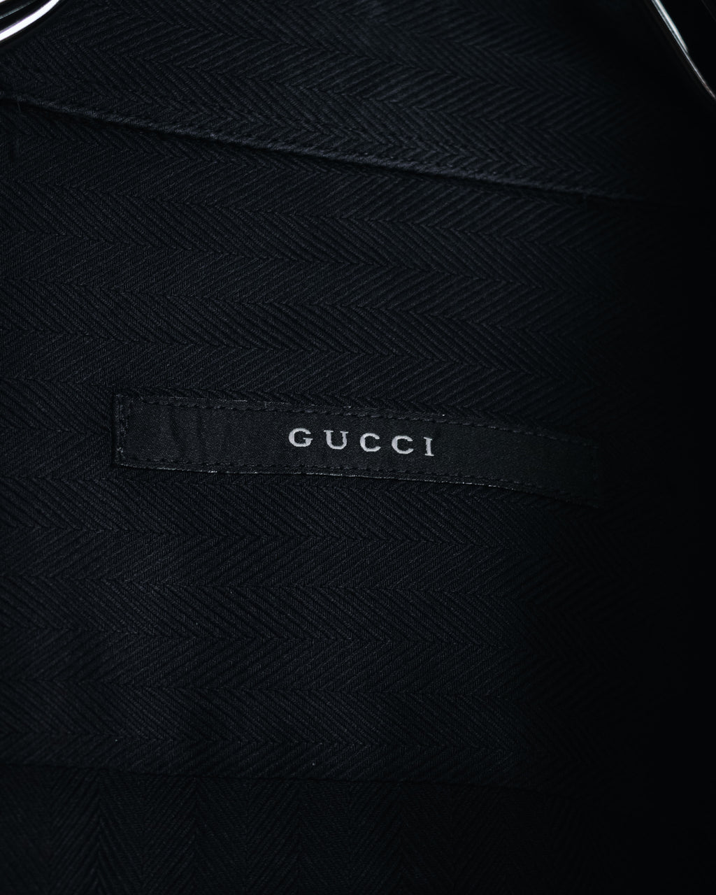 "GUCCI" 2008-2010 Herringbone wide collar dress shirt