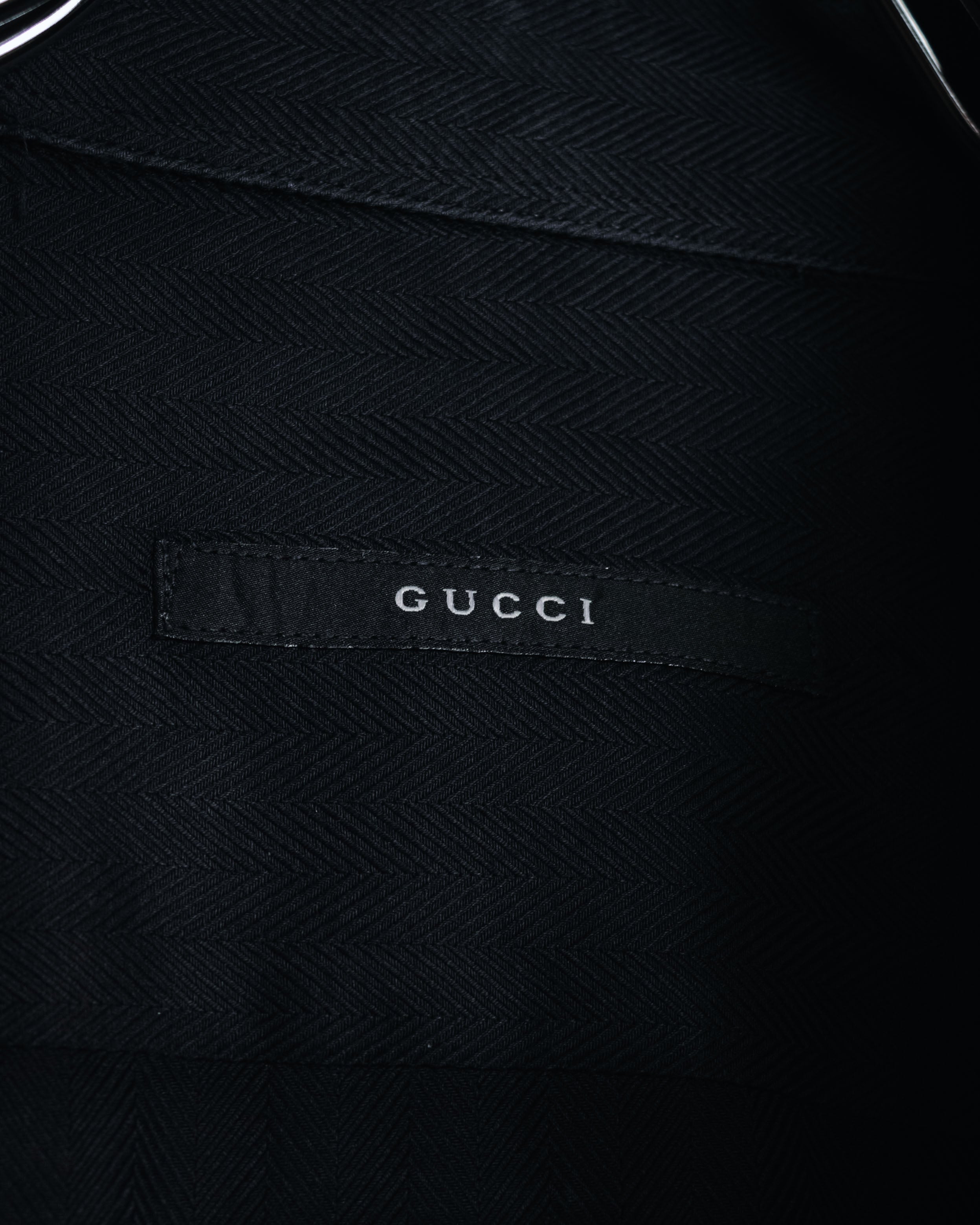 "GUCCI" 2008-2010 Herringbone wide collar dress shirt