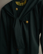 –SPECIAL– "CELINE" 80's Elegant belted double breasted long coat