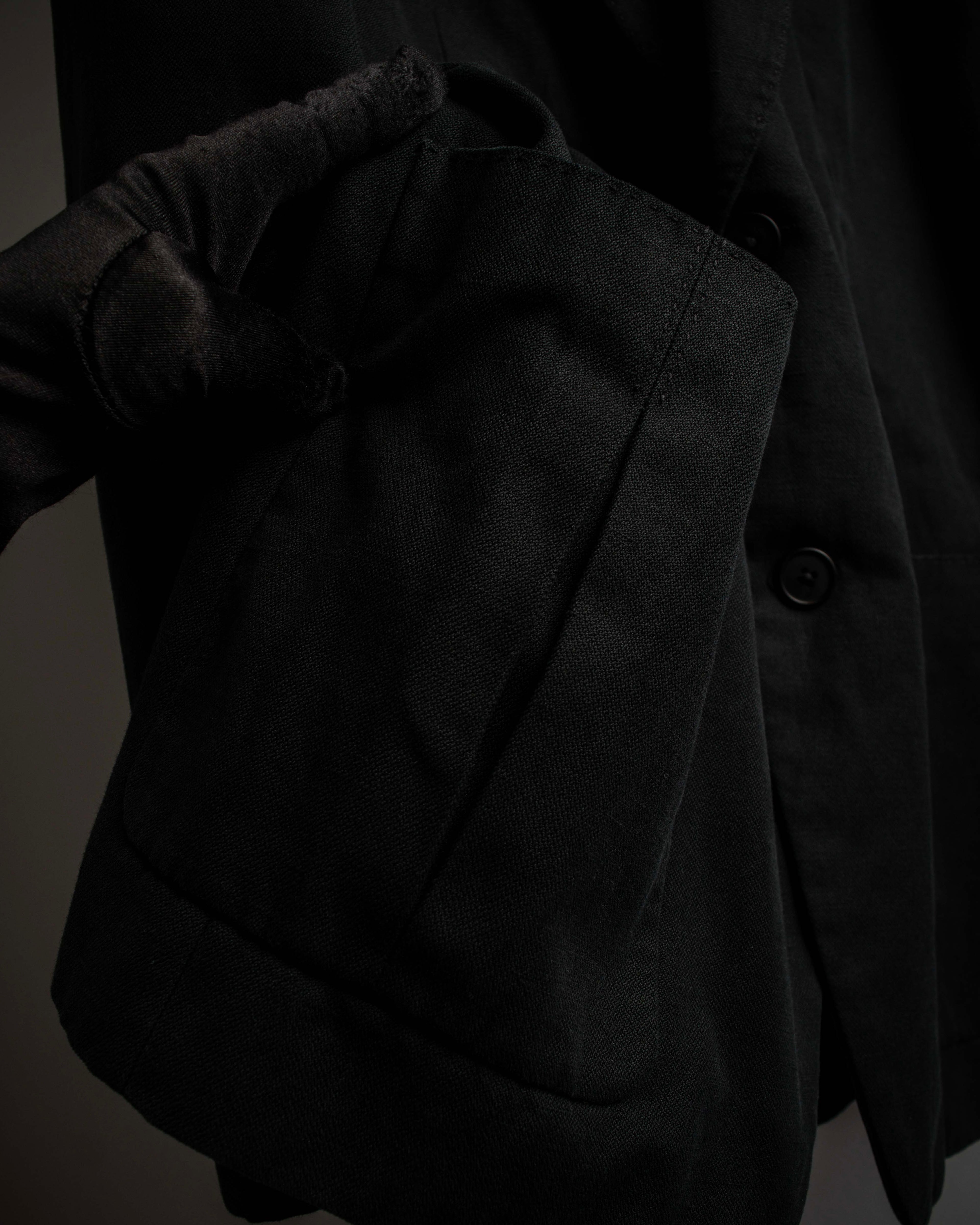 "HERMES" 90's Elegantly relaxed cotton linen tailored jacket