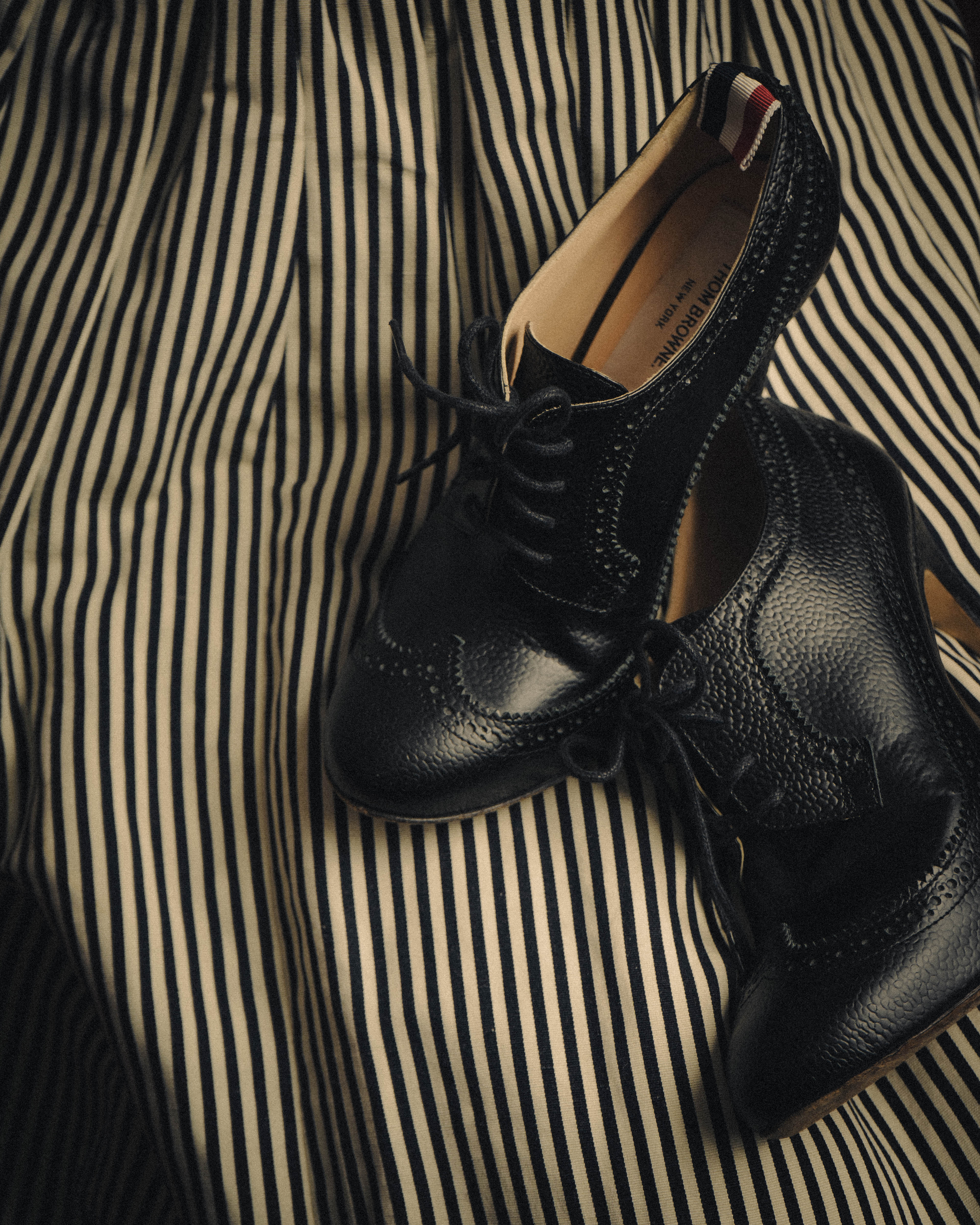 SPECIAL- “Thom Browne” 2010's- pebbled leather wingtip lace-up