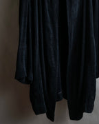 "ISSEY MIYAKE PERMANENT" Large shawl collar silk long cardigan
