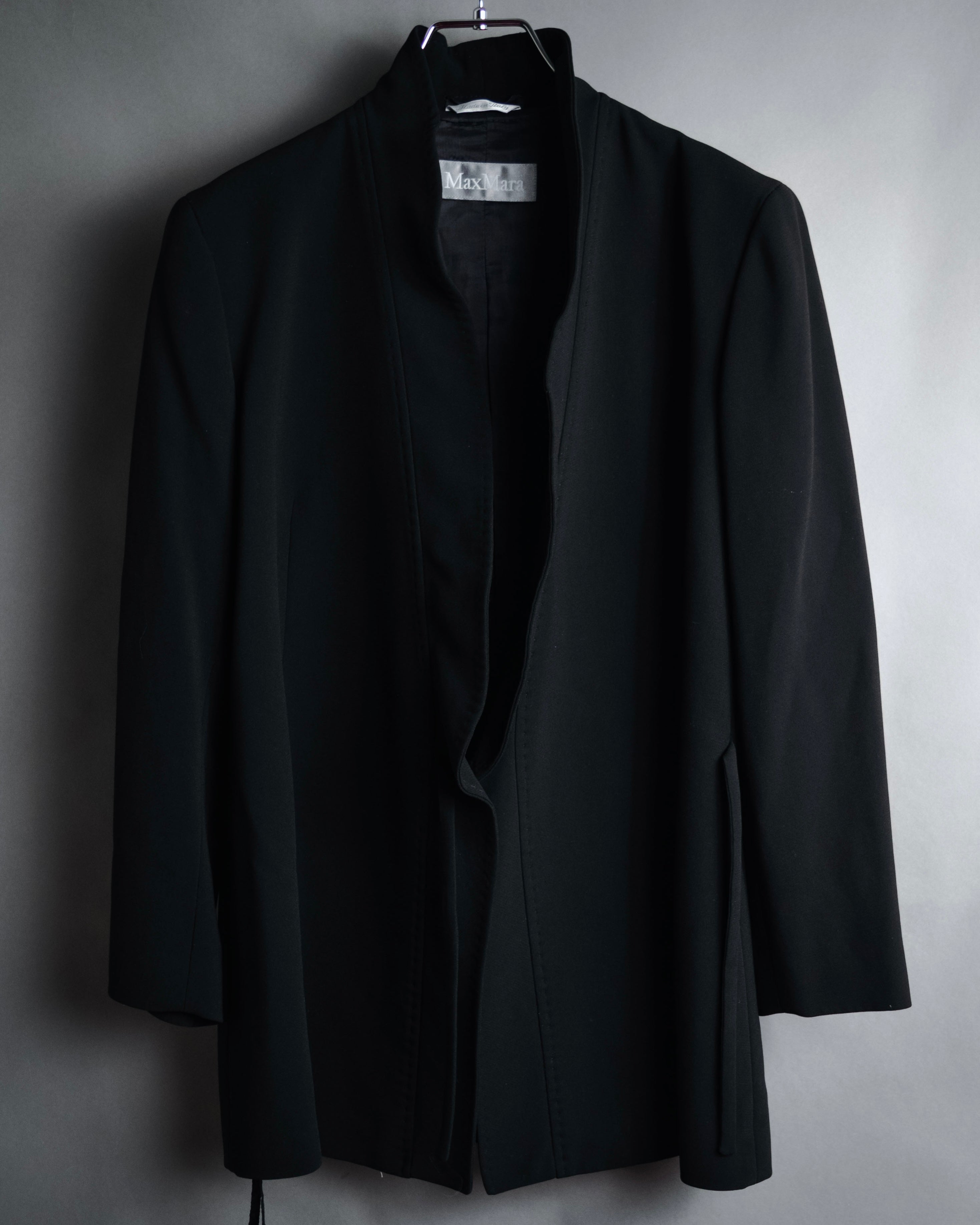"Max Mara" 00’s Minimalist wrap-front structured jacket