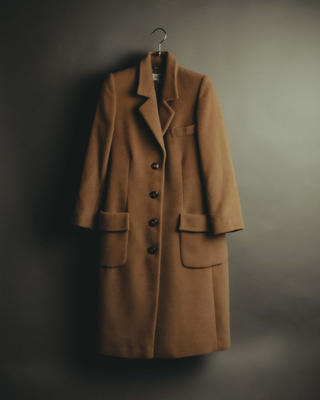 "VALENTINO MISS V" 80's-90's Camel hair single-breasted coat