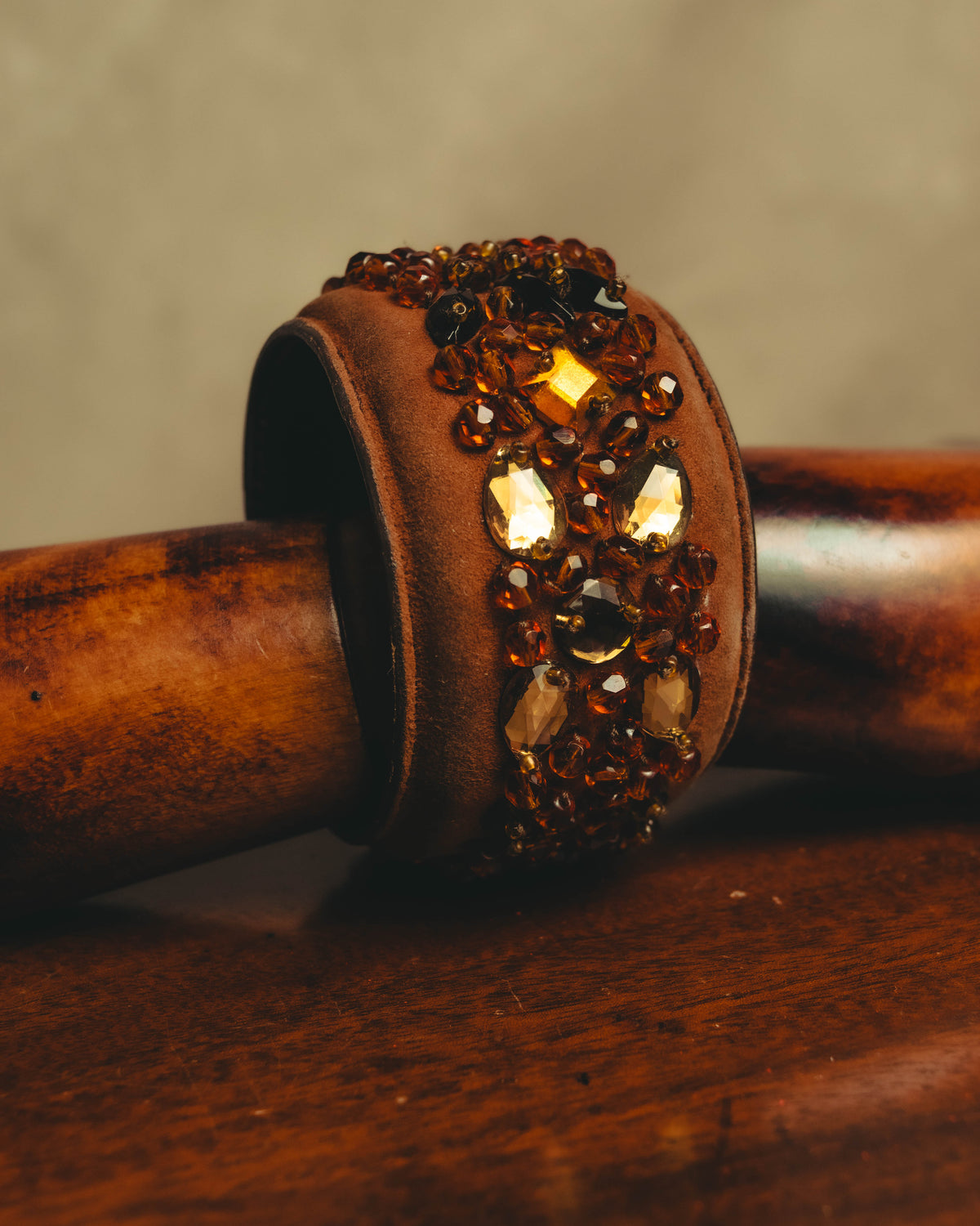 "PRADA" 90's-00's Embellished wide cuff bracelet