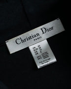 "Christian Dior" Satin ribbon waist detail hooded dress