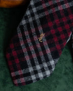 "YVES SAINT LAURENT" Tartan check wool neck tie