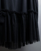 "RED VALENTINO" Distressed tulle skirt docking long pullover