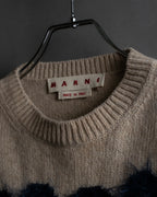 "MARNI" Logo shaggy design oversized knit