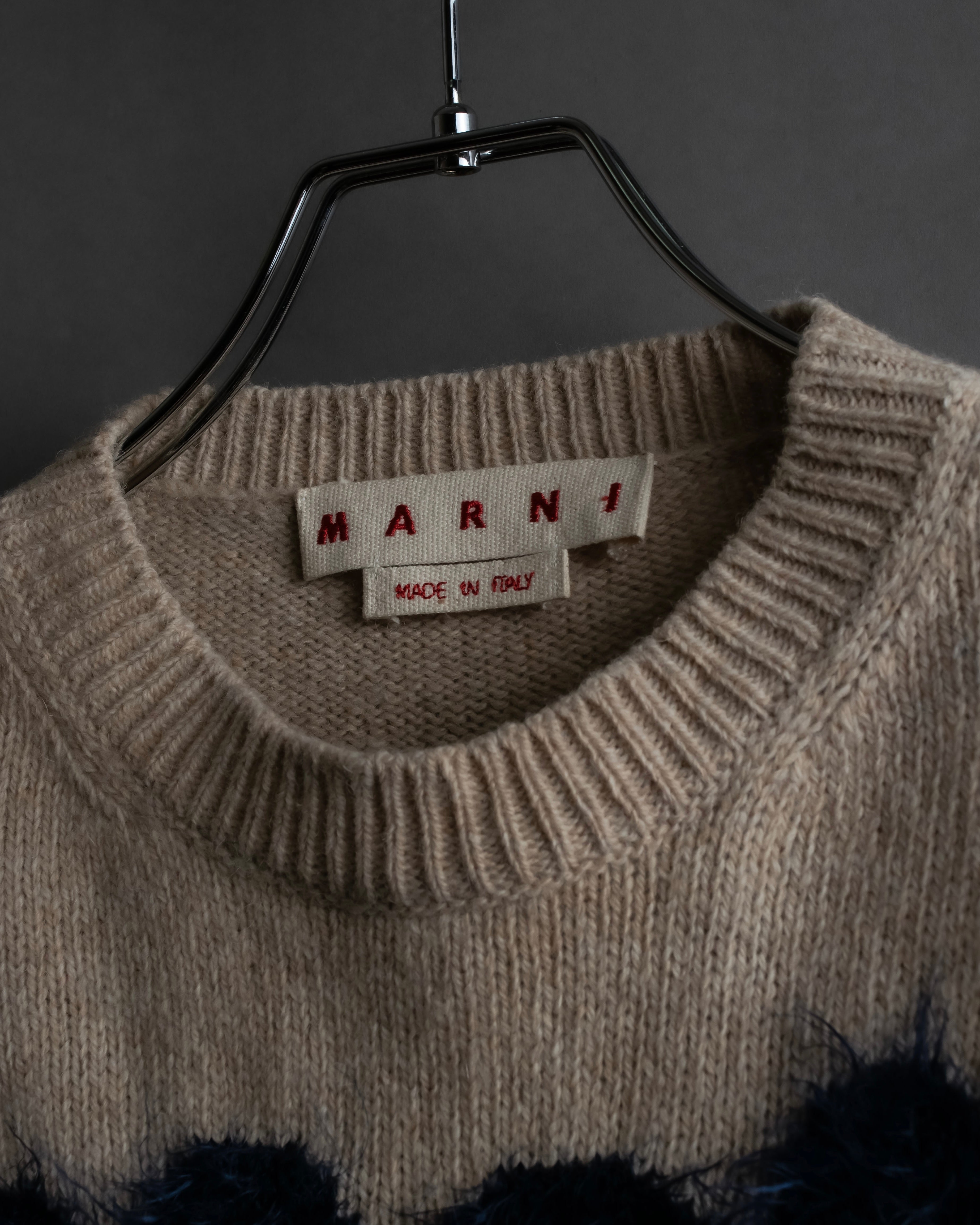 "MARNI" Logo shaggy design oversized knit