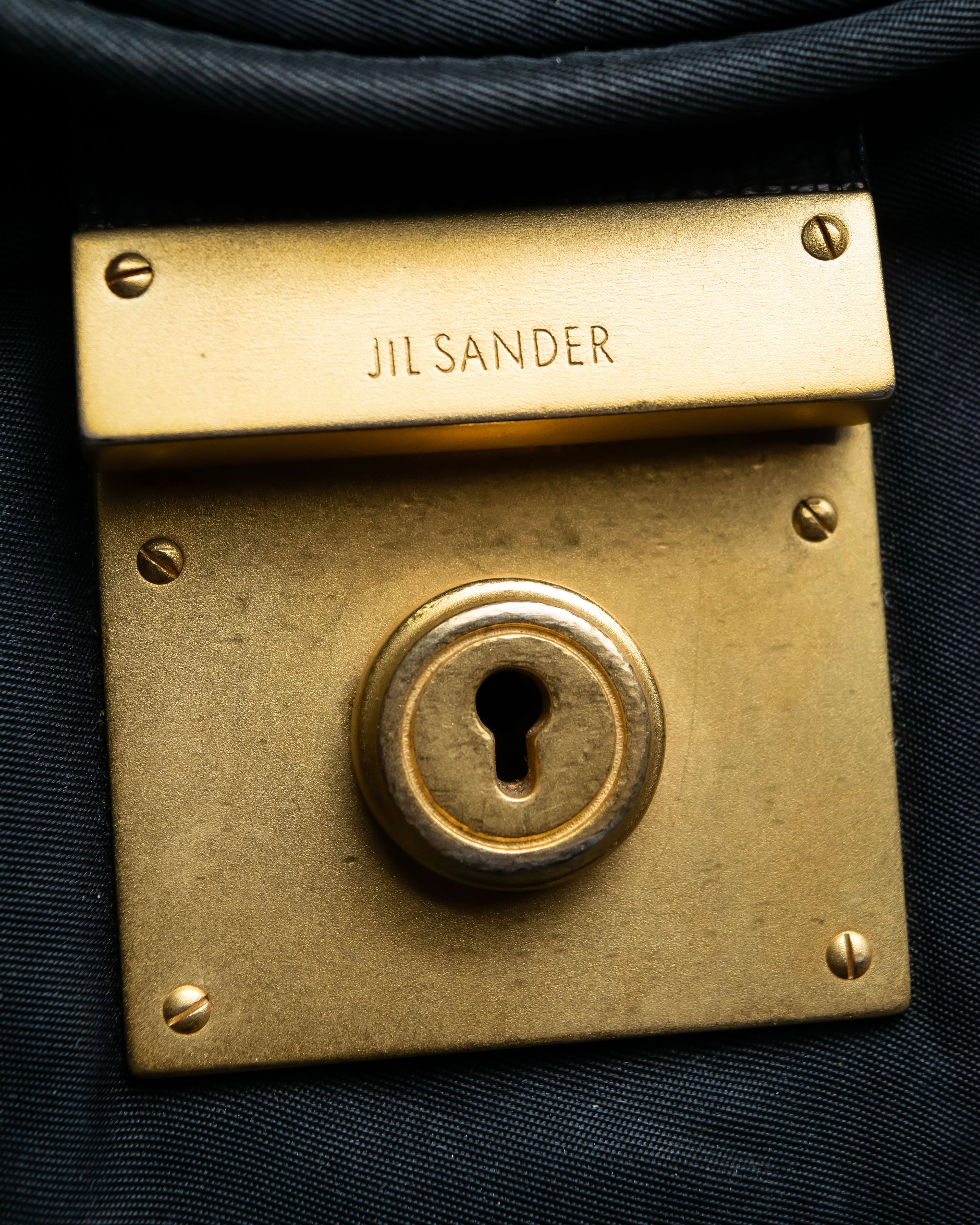 “JIL SANDER” Gold buckle 2 way nylon hand bag