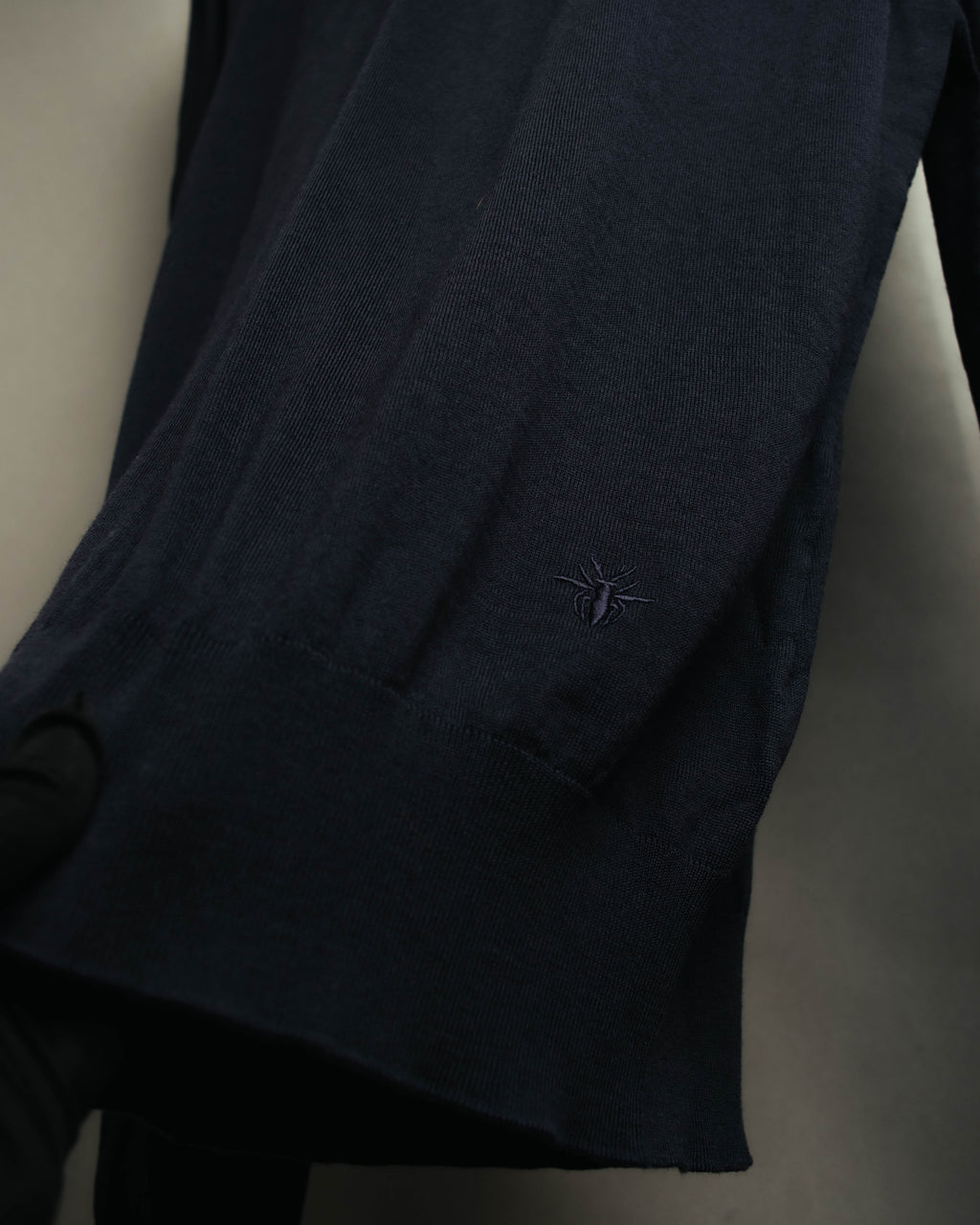 "DIOR" 2010's Minimal bee embroidered wool crewneck sweater
