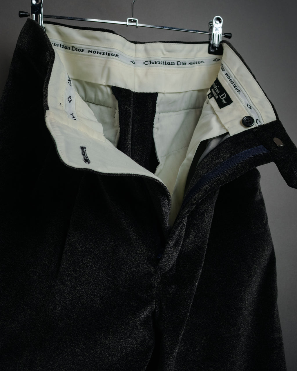 “Christian Dior MONSIEUR” 80’s-90’s Velour two tuck wide trousers