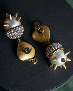 "GUCCI" Strawberry＆spike motif rhinestone earrings