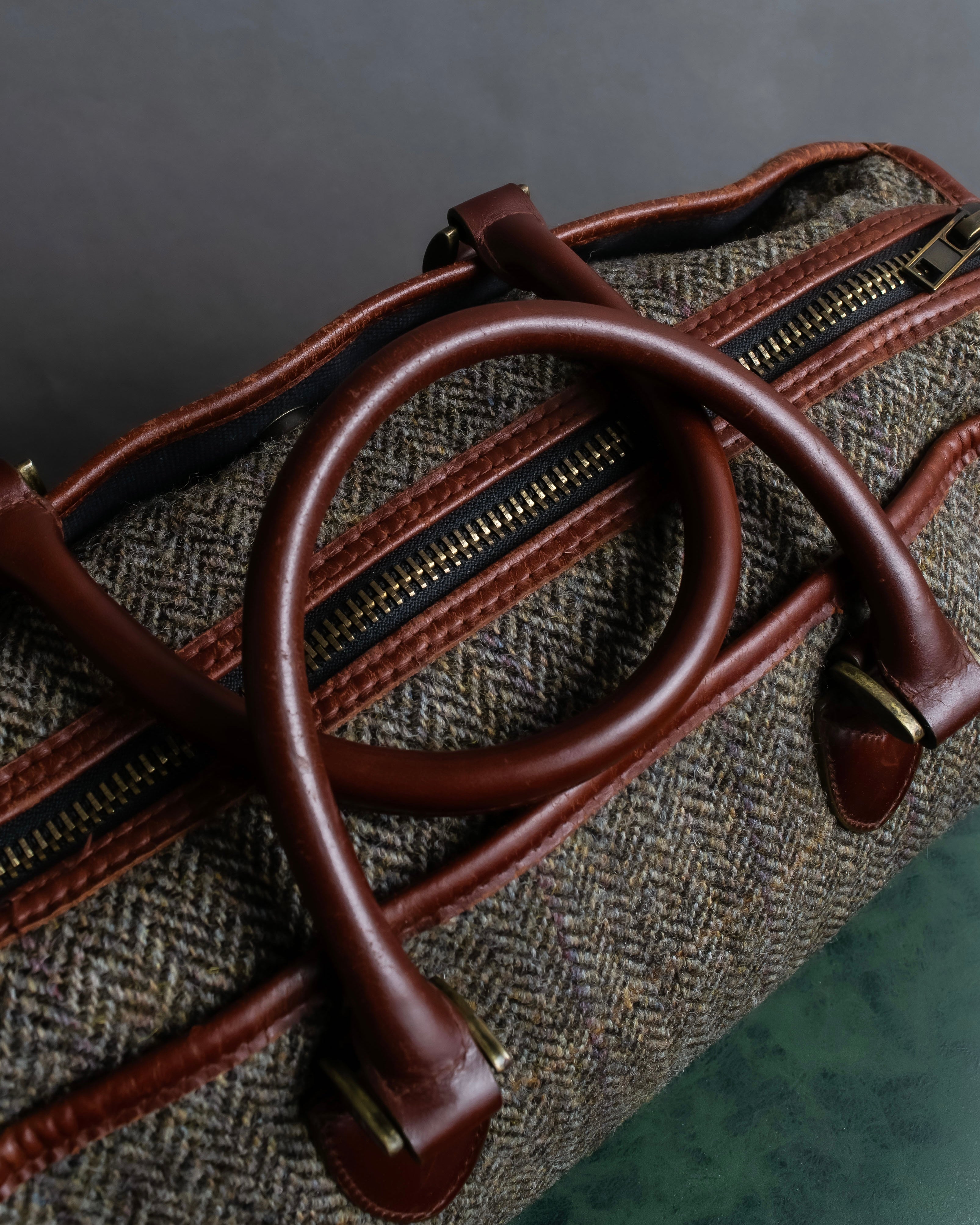 "Harris Tweed" Herringbone wave boston bag