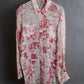 "John Galliano" 100% silk tropical floral regular collar shirt