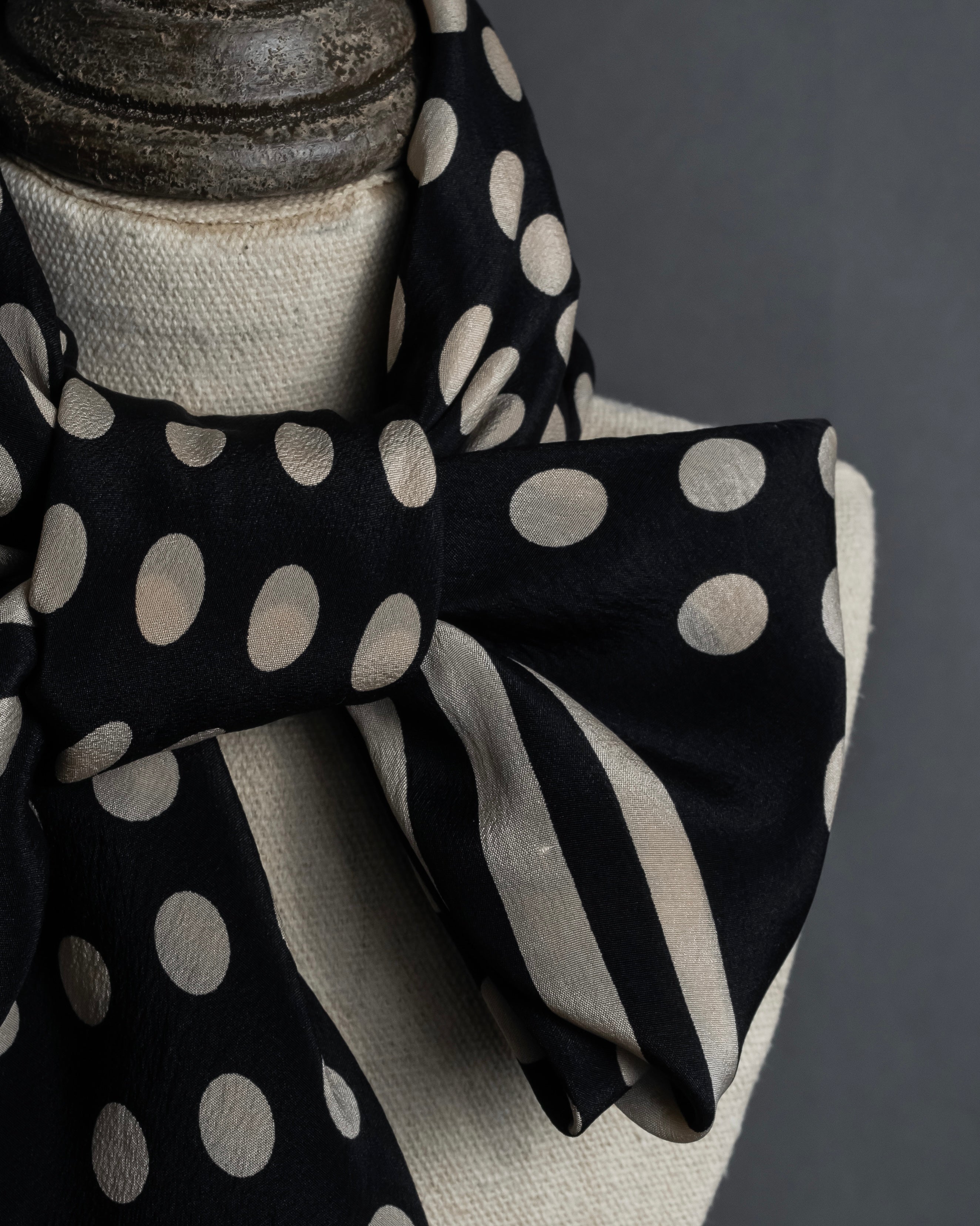 "JEAN PAUL GAULTIER" Classical dot pattern silk scarf