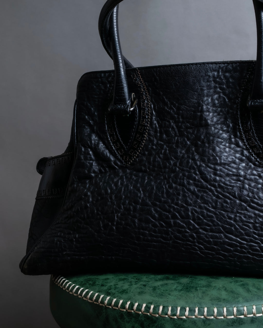 "FENDI" Ethnico grained leather hand bag