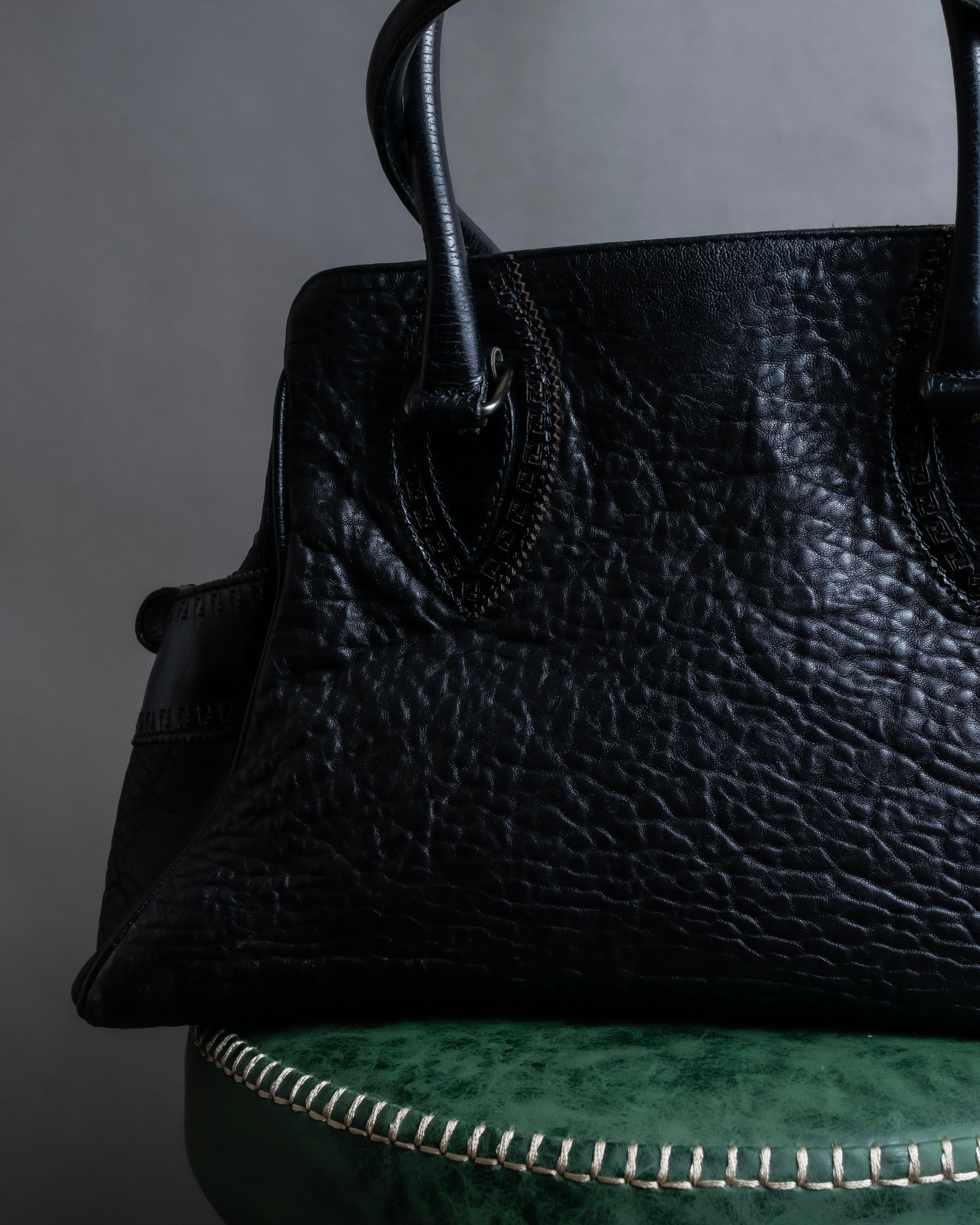 "FENDI" Ethnico grained leather hand bag