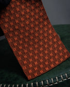 "HERMES" Mosaic dot knit silk neck tie