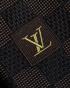 "LOUIS VUITTON" Damier check silk jacquard neck tie