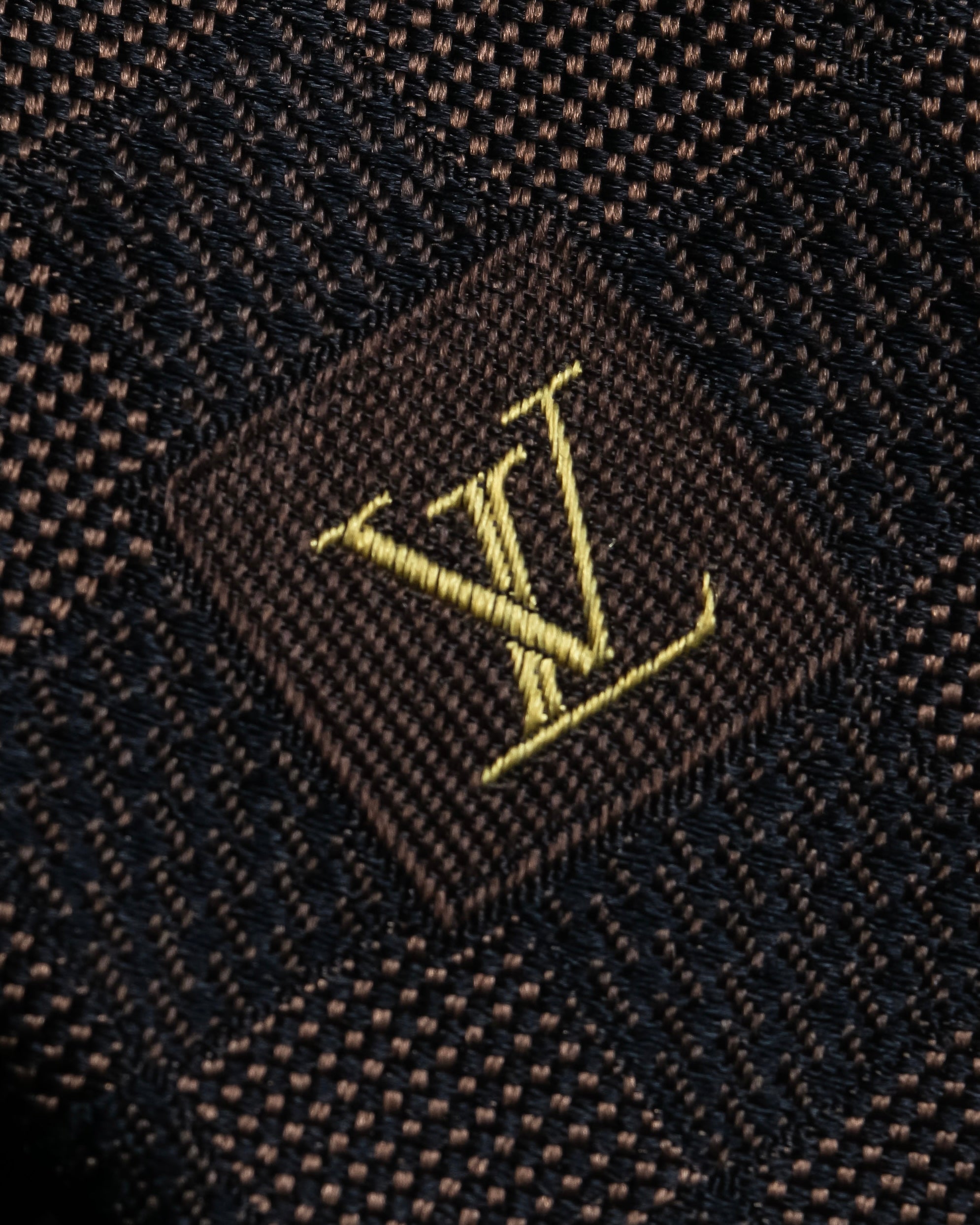 "LOUIS VUITTON" Damier check silk jacquard neck tie