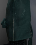"PRADA" Stitching design suede belted coat