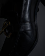 -MOOD Christmas Collection-
"HERMES" 90's-00's Gold buckle design heeled loafers