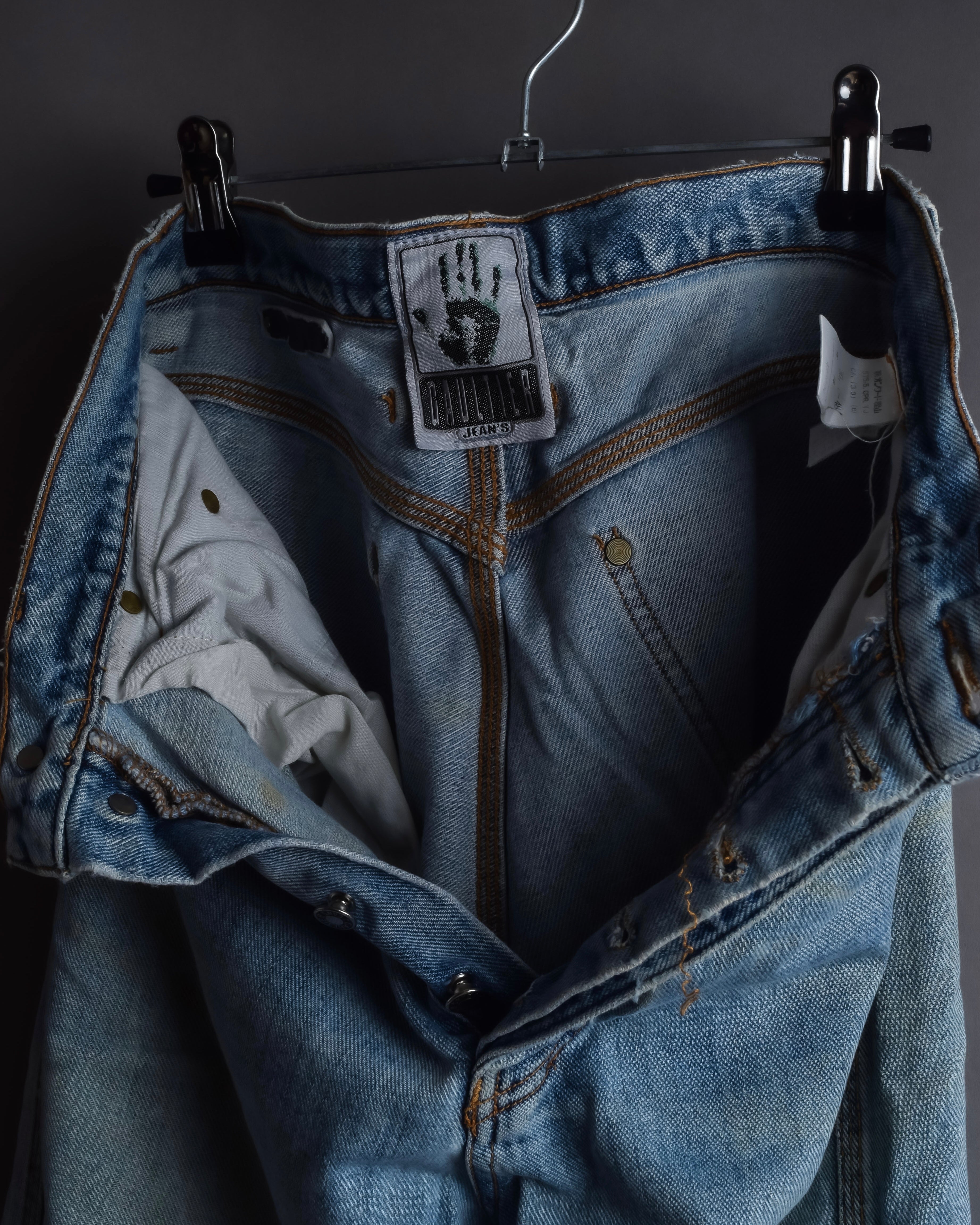 "JEAN PAUL GAULTIER JEANS" Beautiful fade button fly straight denim