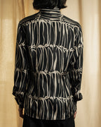 "GUCCI" Handwritten calligraphy pattern silk shirt