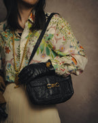-SPECIAL- “CELINE“ 00’s-10’s Ostrich embossed leather shoulder bag