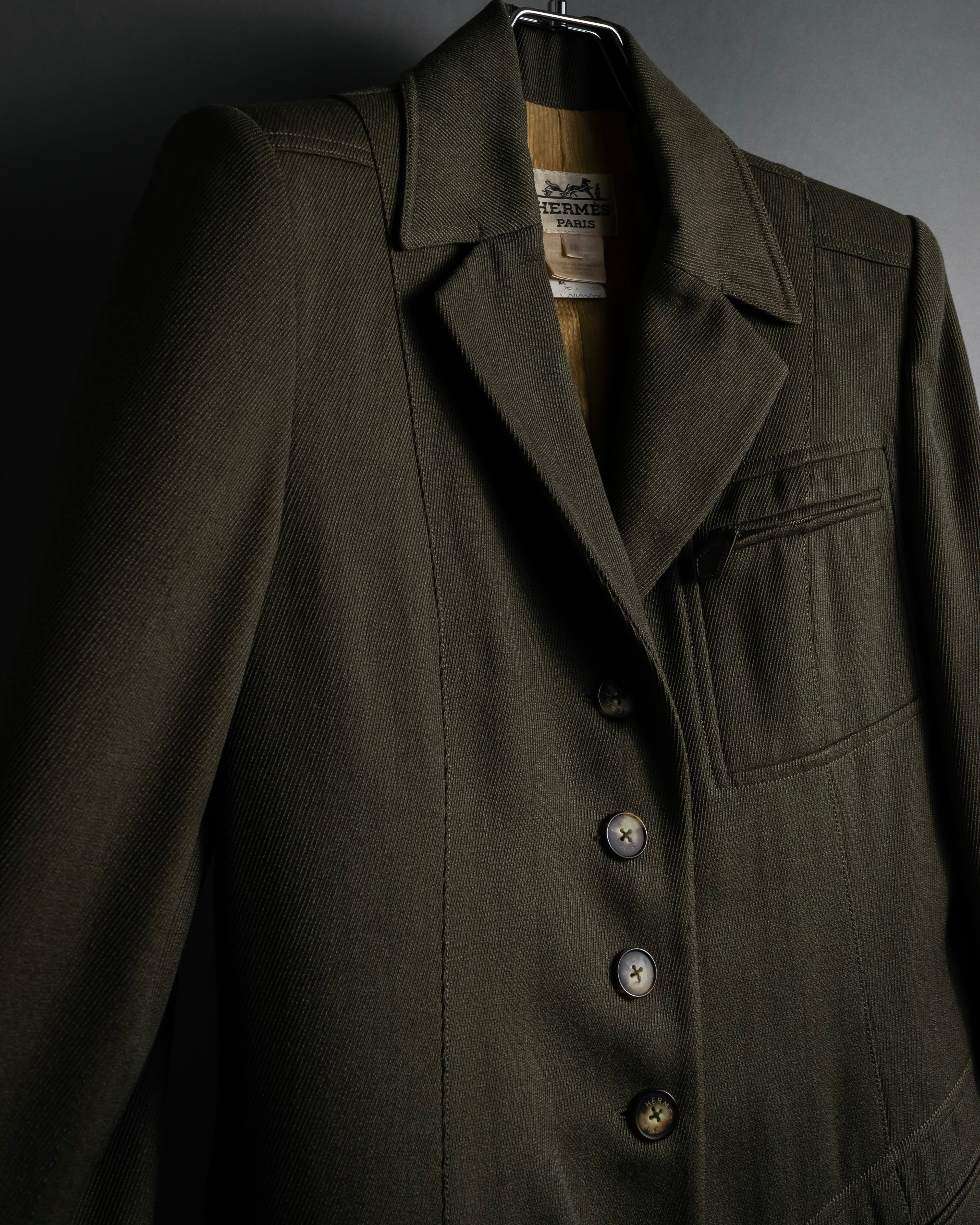 -SPECIAL- "HERMES" 90's Military-inspired zip design tailored jacket